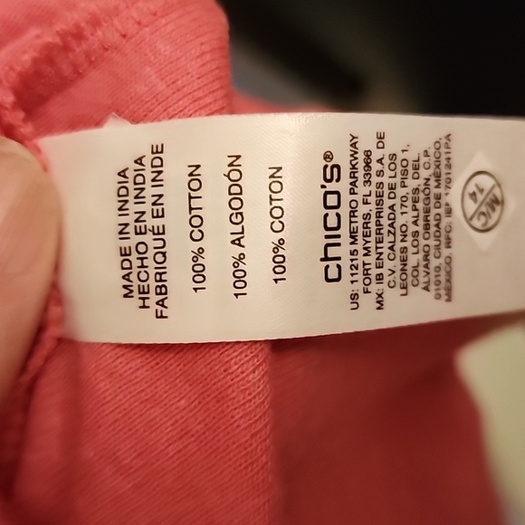 •CHICOS• Pink Boat collar Shirt ez 3(XL) - Picture 5 of 7